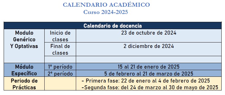 calendario academico D maes 2024 2025