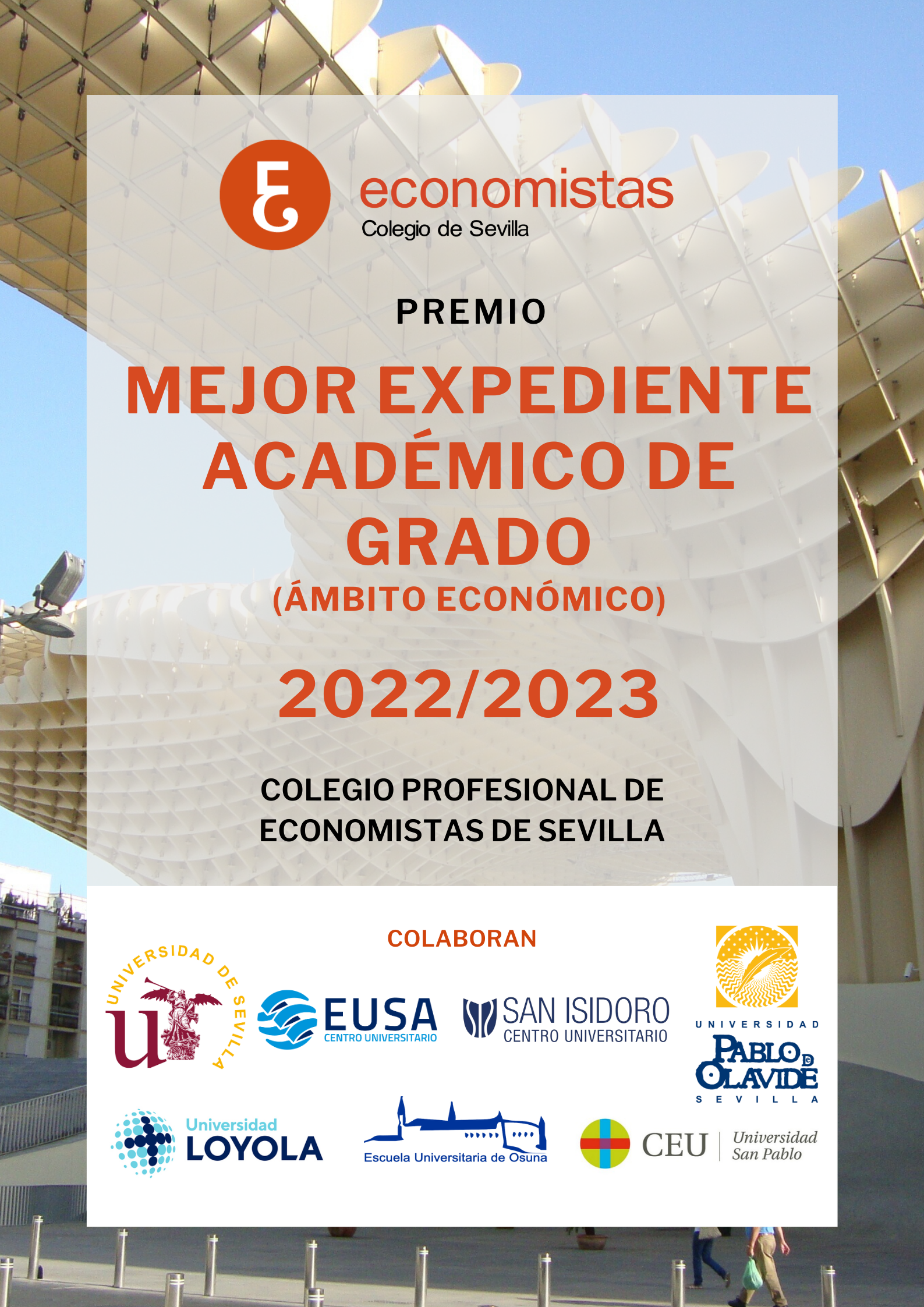 III Premio al mejor expediente académico del Grado del ámbito económico correspondiente al curso 2022/2023 del Colegio Profesional de Economistas de Sevilla