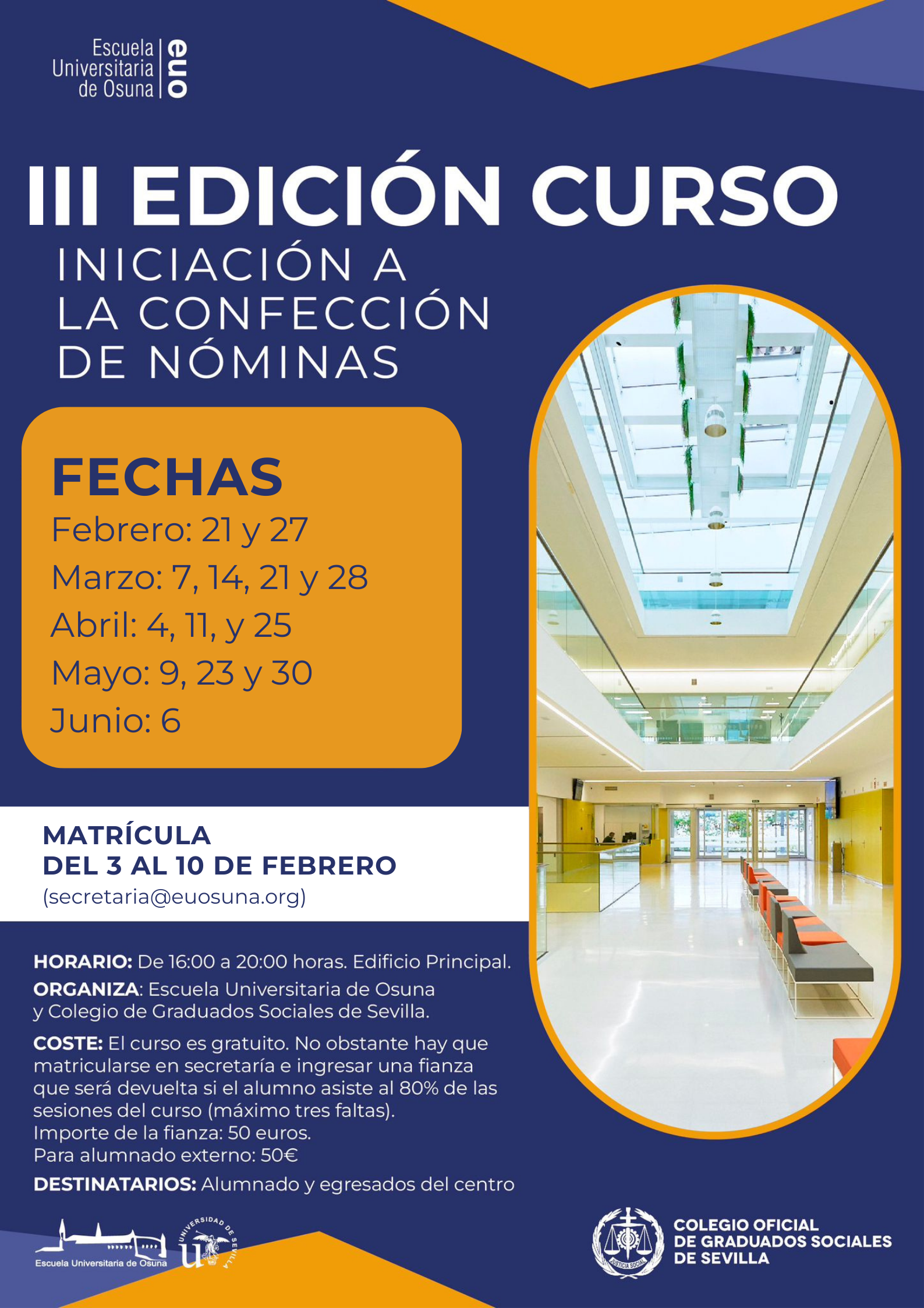 CURSO | Iniciación a la Confección de Nóminas - Matrícula Abierta hasta el 17 de febrero inclusive