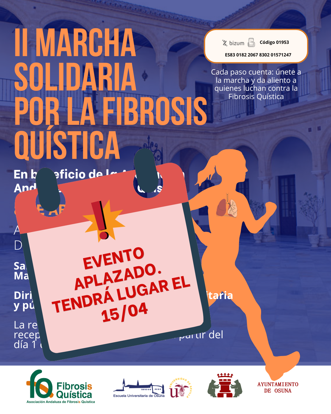 II Marcha Solidaria por la Fibrosis Quística Aplazado, tendrá lugar el 15 de abril